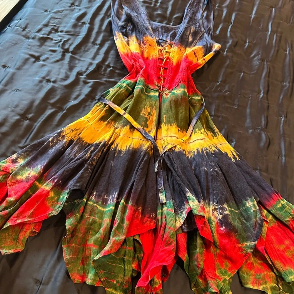 Vibrant Tie-Dye Dress - Picture 2 of 4